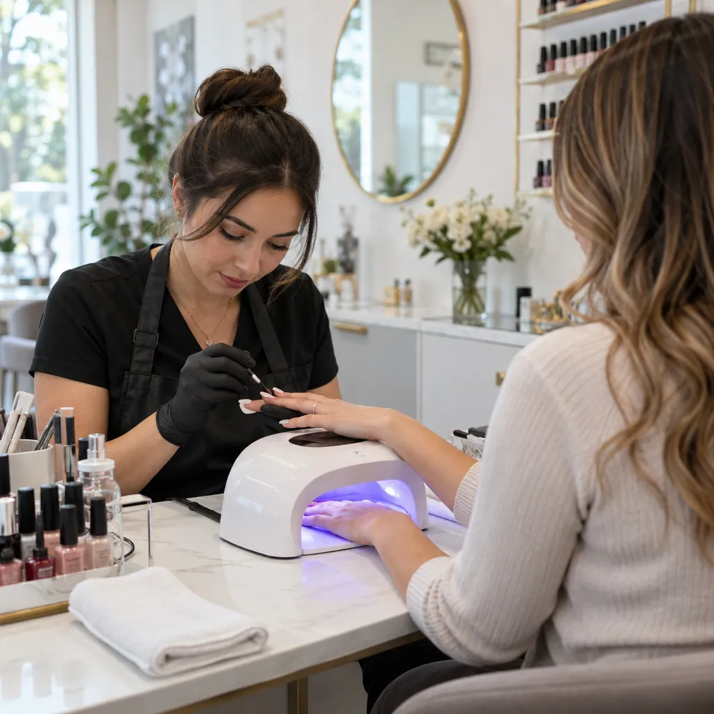 Nail technician providing a thorough pedicure treatment to a client.