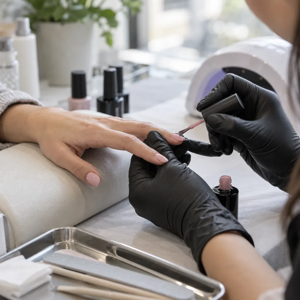 Client engaged in a jelly and collagen pedicure treatment.